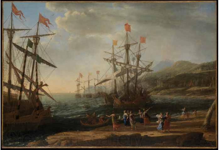 Claude Lorrain The Trojan Women Set Fire to their Fleet Norge oil painting art